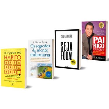 Imagem de Livro Pai Rico Pai Pobre + Os Segredos Da Mente Milionária + Seja Foda