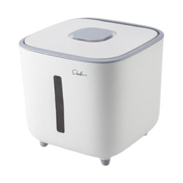 Imagem de Ioensy Caixa de armazenamento de contêiner de arroz Caixa de armazenamento doméstico Bin de armazenamento de dispensador de alimentos à prova de vazamento, Branco 10 Kg