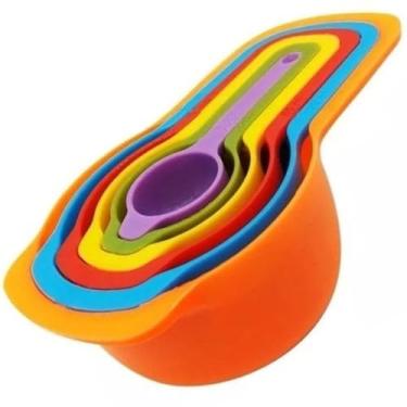 Imagem de Kit de Medidores de Cozinha – 6 Peças com Xícaras e Colheres Medidoras, Precisão para Ingredientes Secos e Líquidos, Design Empilhável e Resistente, Ideal para Receitas, Confeitaria e Culinária