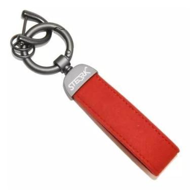 Imagem de Chaveiro Automotivo Universal Camurça Vermelho Sterk Luxo Premium