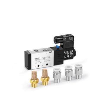 Imagem de BLCH Válvula Solenoide PNEUMATIC 4V310-10 AC110V Bobina Única Operada por Piloto Elétrica 2 Posições 5 Way Tipo de Conexão Caixa de Junção (4V310 AC110V 3/20.3 cm NPT)