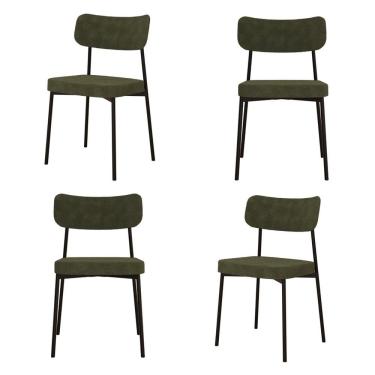 Imagem de Kit com 4 Cadeiras para Sala de Jantar Mona Yescasa Verde Alga