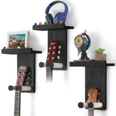 Imagem de Suporte de Parede para Guitarra Keebofly - com 3 Palhetas de Madeira