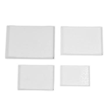 Imagem de Conjunto de Bandeja de Servir de Plástico, 4pcs que Servem Bandeja para Entretenimento, Servir Pratos para Lanches, Frutas, Biscoitos, Sobremesa, Bandejas de Plástico (Branco)