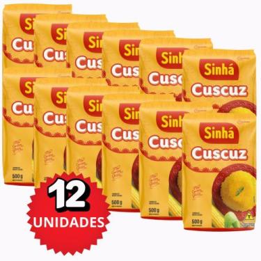 Imagem de KIT 12 UN. Cuscuz Sinhá 500Grs Tradicional Farinha de Milho Flocada Se