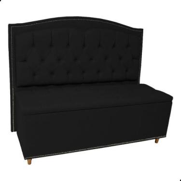 Imagem de Kit Cabeceira e Calçadeira Com Baú 195 cm King Casal Diana Suede - Fin