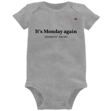 Imagem de Body Bebê It's Monday again - Foca na Moda, Cinza, M