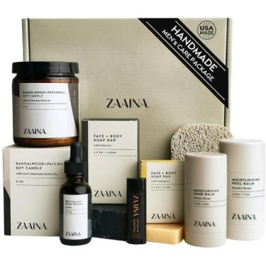 Imagem de Pacote de autocuidado ZAAINA Men's Care com velas e sabonetes