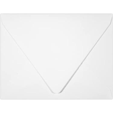 Imagem de LUXPaper Envelopes de convite com aba de contorno A2 | 4 3/20.3 cm x 5 3/10.2 cm | Branco brilhante | 31.8 kg Texto | 50 Qtd