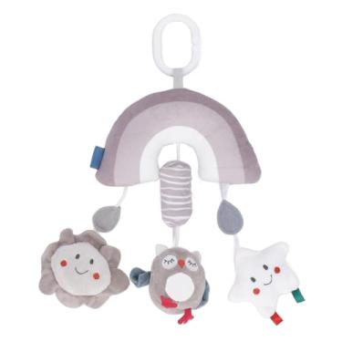 Imagem de Brinquedo de Suspensão de Pelúcia Bonito para Promover o Desenvolvimento Sensorial Cinza Carrinho de Pelúcia Pendurado Brinquedo Lavável Multifuncional para Crianças Interior