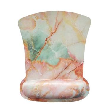 Imagem de Mouse pad com suporte de pulso, mouse pad ergonômico descanso de pulso espuma de memória para jogos mousepads alívio da dor leve antiderrapante almofada de pulso base de borracha para computador casa