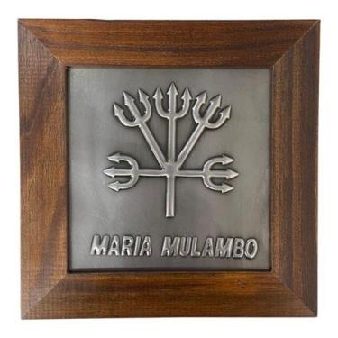 Imagem de Quadro Pomba Gira Maria Mulambo Imbuia e Metal 18 x18 cm - Lua Mística