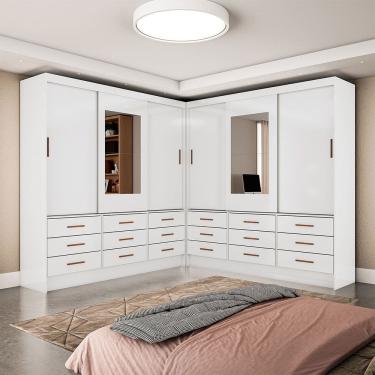 Imagem de Closet Sevilha 6 Portas Casal Duplo com Espelho 18 Gavetas Carioca Moveis