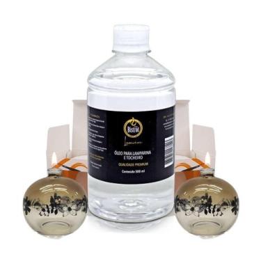 Imagem de Kit 2 Lamparinas Decorativas Sensações + 500Ml De Fluido - Velas bistr