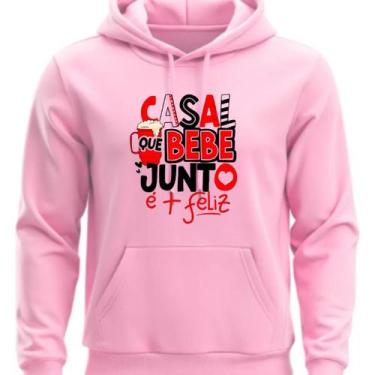 Imagem de Moletom Canguru Com capoz Estampado Casal que Bebe Junto - Hs, Rosa, P