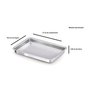 Imagem de Forma Assadeira Tabuleiro Bandeja Retangular Extra Alta Alumínio Premi