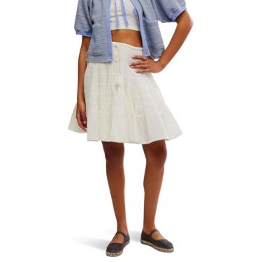 Imagem de Free People Saia midi feminina com muitas camadas, Marfim limpo, G