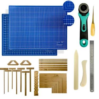 Imagem de Base de Corte A3 45x30 Mesa Apoio Placa Para Cortar Tecido Papel Kit C