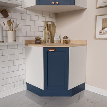 Imagem de Balcão De Canto Oblíquo Arizona Branco/Azul