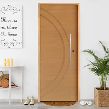 Imagem de Kit Porta De Madeira Pivotante 210X92Cm Batente 14Cm Fechadura 803 Rolete Externa 11 Imbuia