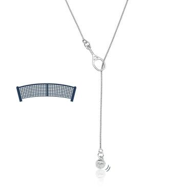 Imagem de Colar Raquete Beach Tennis Bolinha Revestido Em Ródio