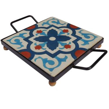 Imagem de Descanso De Panela Apoio De Mesa Ladrilho Hidráulico P- Travessa Ladrilho A2