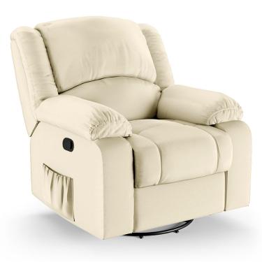 Imagem de Poltrona Do Papai Reclinável Melim Glider Giratória Massagem Pu Bege Fh1 - D'rossi