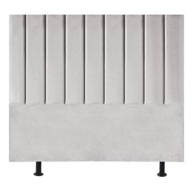 Imagem de Cabeceira Estofada Cama Casal Queen Size 160 Cm Mavie Veludo cinzaclaro