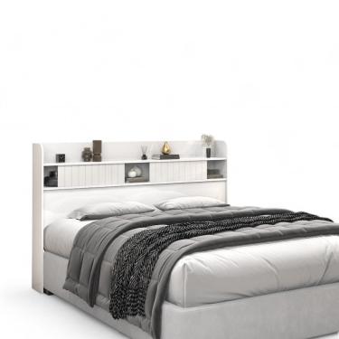 Imagem de Cabeceira Com Prateleiras Dubai Solteiro Branca