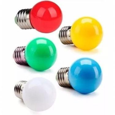 Imagem de 30 Lâmpada Led Modelo Bolinha Led 1w E27 Da Lâmpada Laranja