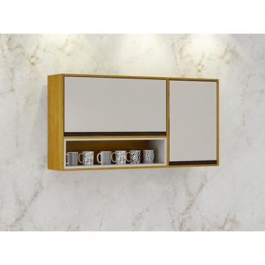 Imagem de Armário Aéreo Porta Condimentos 2 Portas - Eduarda-cinamomo-off White - Chf Móveis