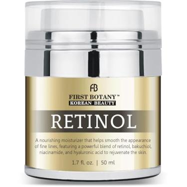 Imagem de First Botany Creme Facial Hidratante Com Retinol Coreano, E Pescoço Antienvelhecimento Bakuchiol, Ácido Hialurônico Niacinamida, Fabricado Na Coreia, Livre De Crueldade, 50 Ml