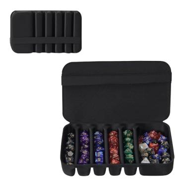 Imagem de Qiteyz Estojo Para Armazenamento De Dados - Pacote Com 2, Dobrável D4 D6 D8 D10 D% D12 D20, Conjunto Estojos Jogos Mesa Rpg Poliédricos Dungeons And Dragons (2 Pretos)