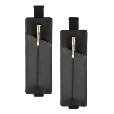 Imagem de Jvwtzxy Porta-Canetas Com Elástico Ajustável, Suporte Para Caderno, Capa Caderno De Lápis, Bolsa Elástico, 2 Ou 3 Canetas (Preto - Unidades)