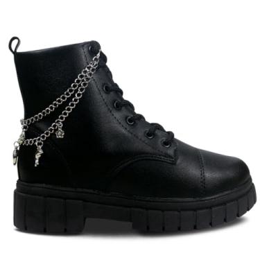 Imagem de Bota Coturno Infantil 28ao36 Moda Tratorado Corrente 09.57j (Preto, BR, Criança de 9 a 12 anos, Numérico, 36)