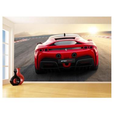 Imagem de Papel De Parede 3D Carro Ferrari Vermelha Pista 3,5M Car147 - Você Dec