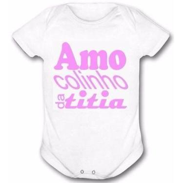 Imagem de Body Bebê Titia Roupa De Bebe frase tia - VIDAPE, G, Branco