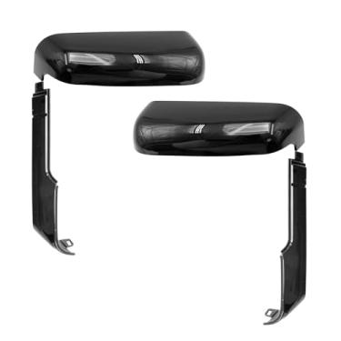 Imagem de UOIENRT 2 peças 84468904 tampa de espelho de reboque lateral e superior preto brilhante, substituição para Chevy Silverado 2500HD 3500HD 2020-2024, substitui 84468905 84468907 84468908
