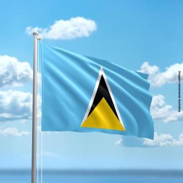 Imagem de Bandeira de Santa Lúcia 80cmx140cm Tecido Oxford 100% Poliéster - Pres
