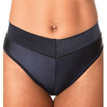 Imagem de Calcinha Demillus Cítara 26065 Cintura Alta Microfibra, M, Marinho