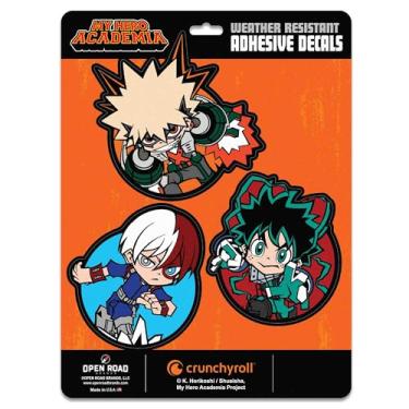Imagem de Pacote com 3 adesivos de vinil My Hero Academia - Conjunto divertido de adesivos My Hero Academia para carro, laptop ou garrafa de água
