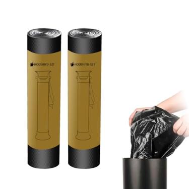 Imagem de HOUSHIYU-521 Sacos de lixo para caixa de café expresso em pé Saco de lixo grande comercial para cafeteria, bar, cozinha, escritório, preto, 2 rolos/50 peças