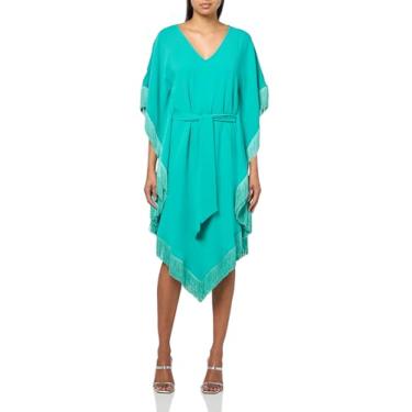 Imagem de Trina Turk Caftan feminino com franjas, Toulon azul-petróleo, PP