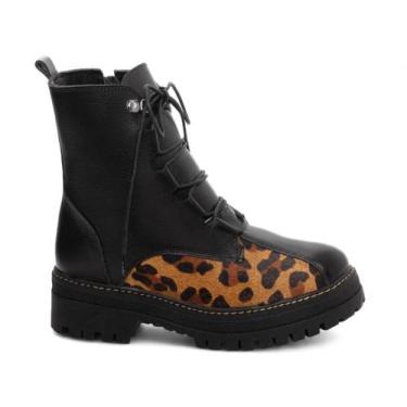 Imagem de Bota Coturno Sola Tratorada Couro TORRICELLA - 31A, 36, Preto