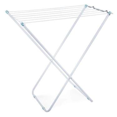 Imagem de Varal de Chão Slim Branco 79x42cm - Estrutura em Aço - Peças em Polipr