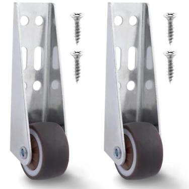 Imagem de Deozu 2 peças de rodízios de perfil baixo, rodas de borracha de baixo perfil, rodas antiderrapantes para porta de quarto, armário, caixa de armazenamento, gaveta embaixo da cama, estante (prata, 2 cm)