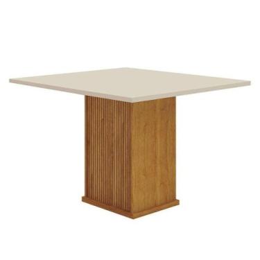 Imagem de Mesa De Jantar Napoli 90x90 Reto Freijó Decor Off White  Leifer Móveis