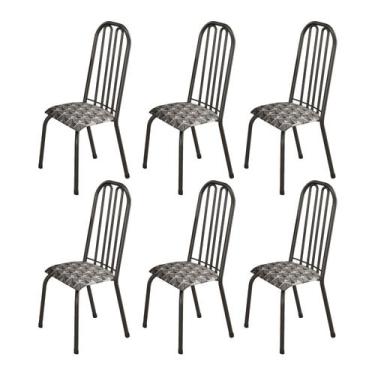 Imagem de Kit 6 Cadeiras para Sala de Jantar Natal Prata Martelado - Tubulares G