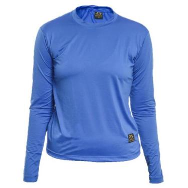 Imagem de Camisa Uv Feminina Baby Look Proteção Solar Tn Terra Nativa, Azul roya