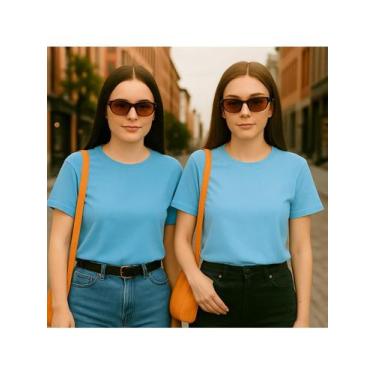 Imagem de KIT 2 T-Shirts com Azul Bebê e Varias Cores 100% Algodão Leve e Modern